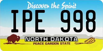 ND license plate IPE998
