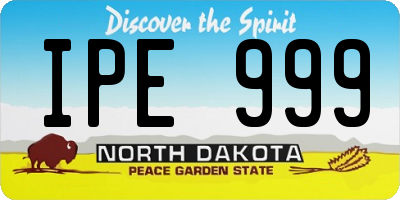 ND license plate IPE999