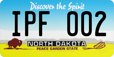 ND license plate IPF002