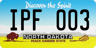 ND license plate IPF003