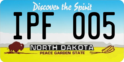 ND license plate IPF005
