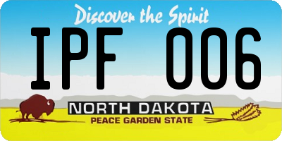 ND license plate IPF006