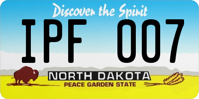 ND license plate IPF007