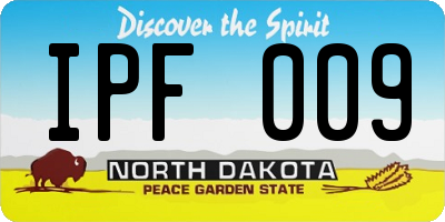 ND license plate IPF009