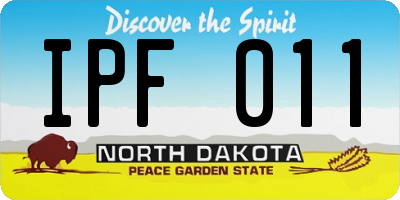 ND license plate IPF011