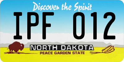 ND license plate IPF012