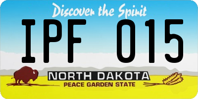 ND license plate IPF015