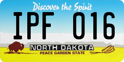 ND license plate IPF016
