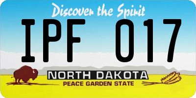 ND license plate IPF017