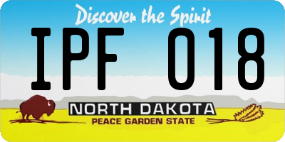 ND license plate IPF018
