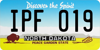ND license plate IPF019