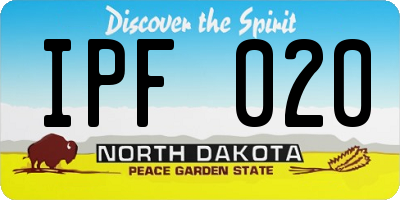 ND license plate IPF020