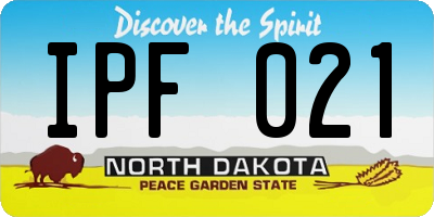ND license plate IPF021
