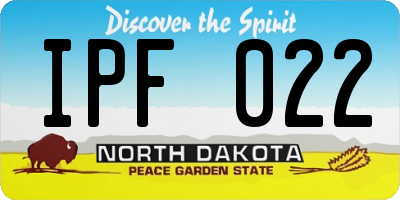 ND license plate IPF022