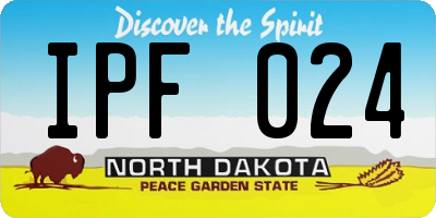 ND license plate IPF024