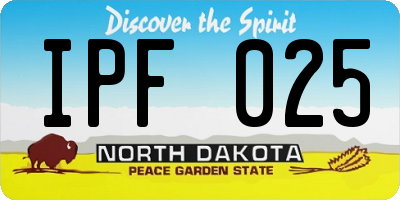 ND license plate IPF025