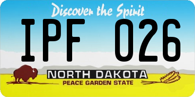 ND license plate IPF026