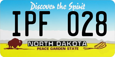 ND license plate IPF028