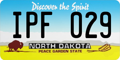 ND license plate IPF029
