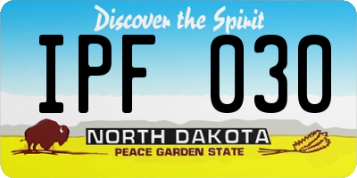 ND license plate IPF030