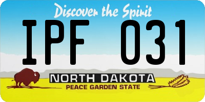 ND license plate IPF031