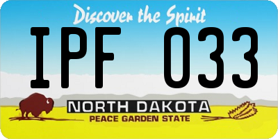 ND license plate IPF033