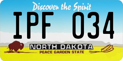 ND license plate IPF034