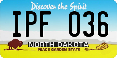 ND license plate IPF036