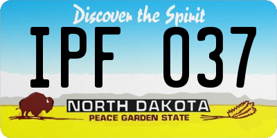 ND license plate IPF037