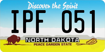 ND license plate IPF051