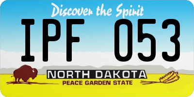 ND license plate IPF053