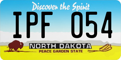 ND license plate IPF054