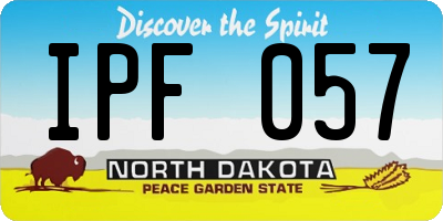 ND license plate IPF057