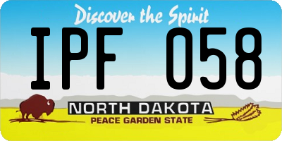 ND license plate IPF058