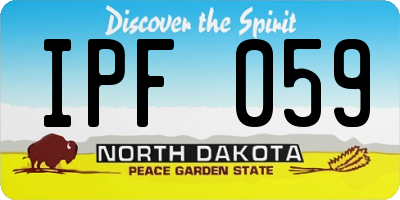 ND license plate IPF059