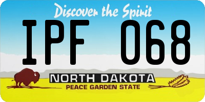 ND license plate IPF068