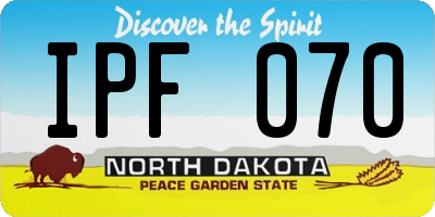 ND license plate IPF070