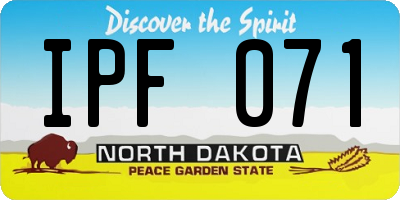 ND license plate IPF071