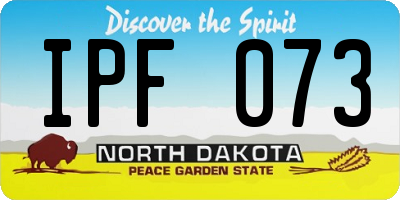 ND license plate IPF073