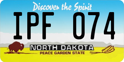 ND license plate IPF074