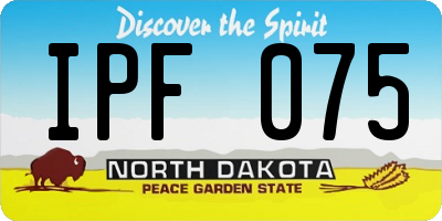 ND license plate IPF075