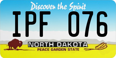ND license plate IPF076