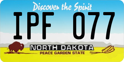 ND license plate IPF077