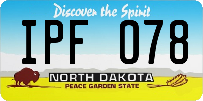 ND license plate IPF078