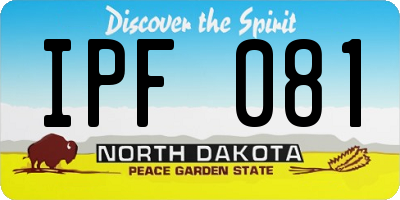 ND license plate IPF081