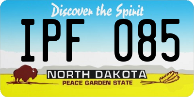 ND license plate IPF085