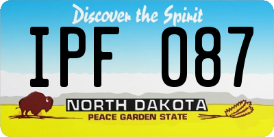 ND license plate IPF087