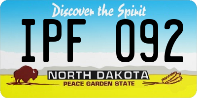 ND license plate IPF092