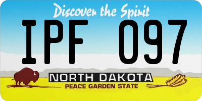 ND license plate IPF097