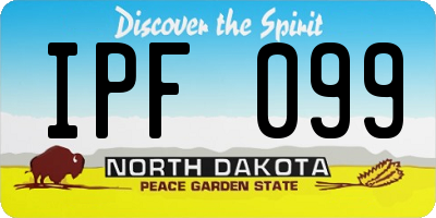 ND license plate IPF099